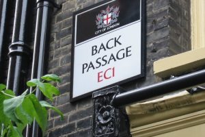 London telephone engineer working in Back Passage EC1