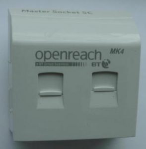 BT master sockets have front plates fitted to them.